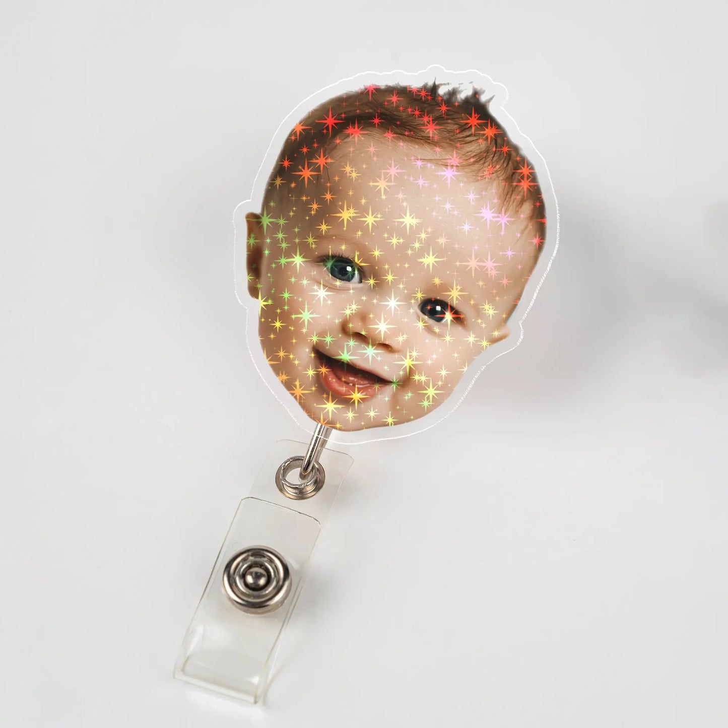 Custom Baby Badge Reel With Star Hologram
