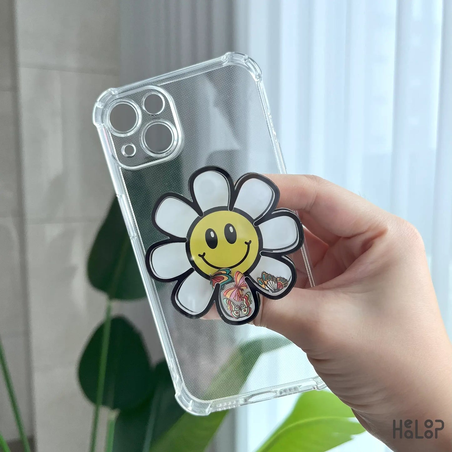Cute flower shaker phone grip