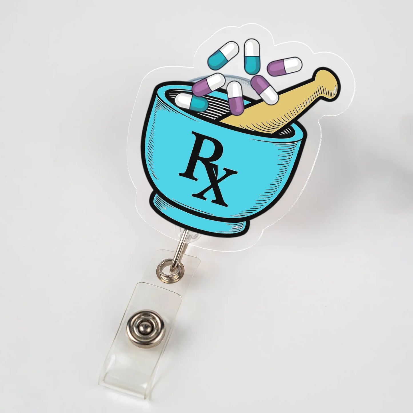 Pharmacy Tech Badge Reel Blue Color