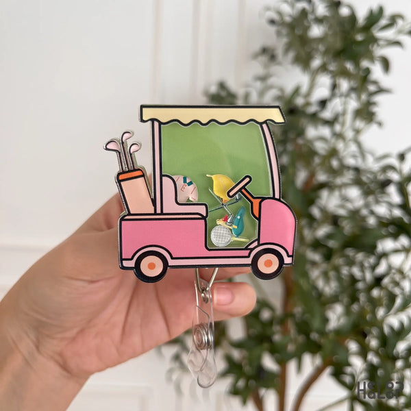 Acrylic Golf Shaker Badge Reel
