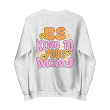 Be Kind to Your Mind sweatshirt in Ash - back view 