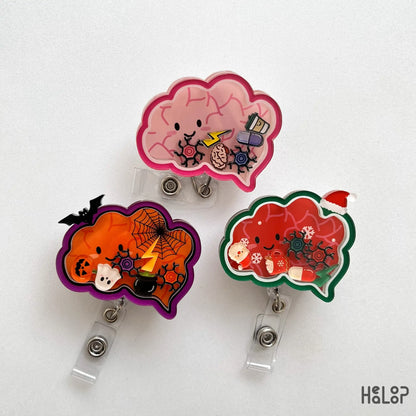 Brain shaker badge reel set