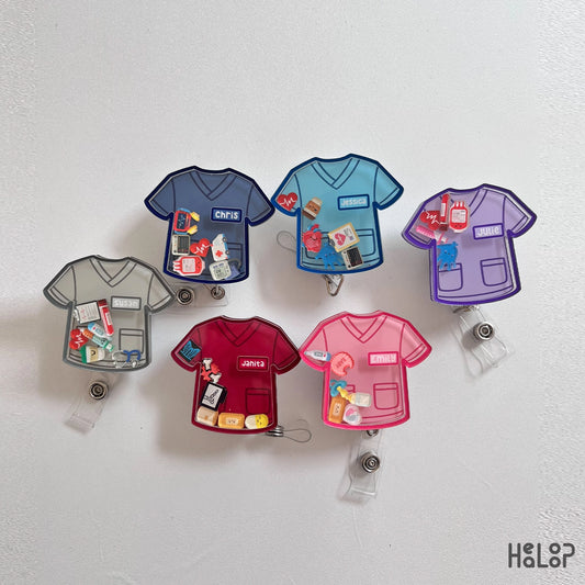 custom nurse scrub shaker badge reels with names and medical charms personalized healthcare badge reel