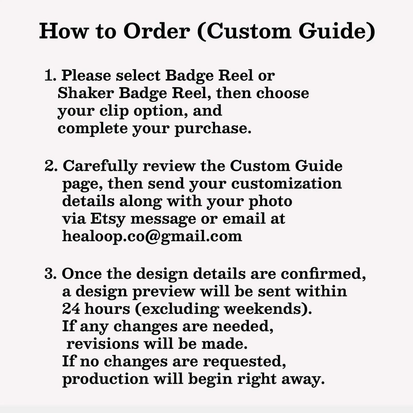 Custom Order Healoop-Guide