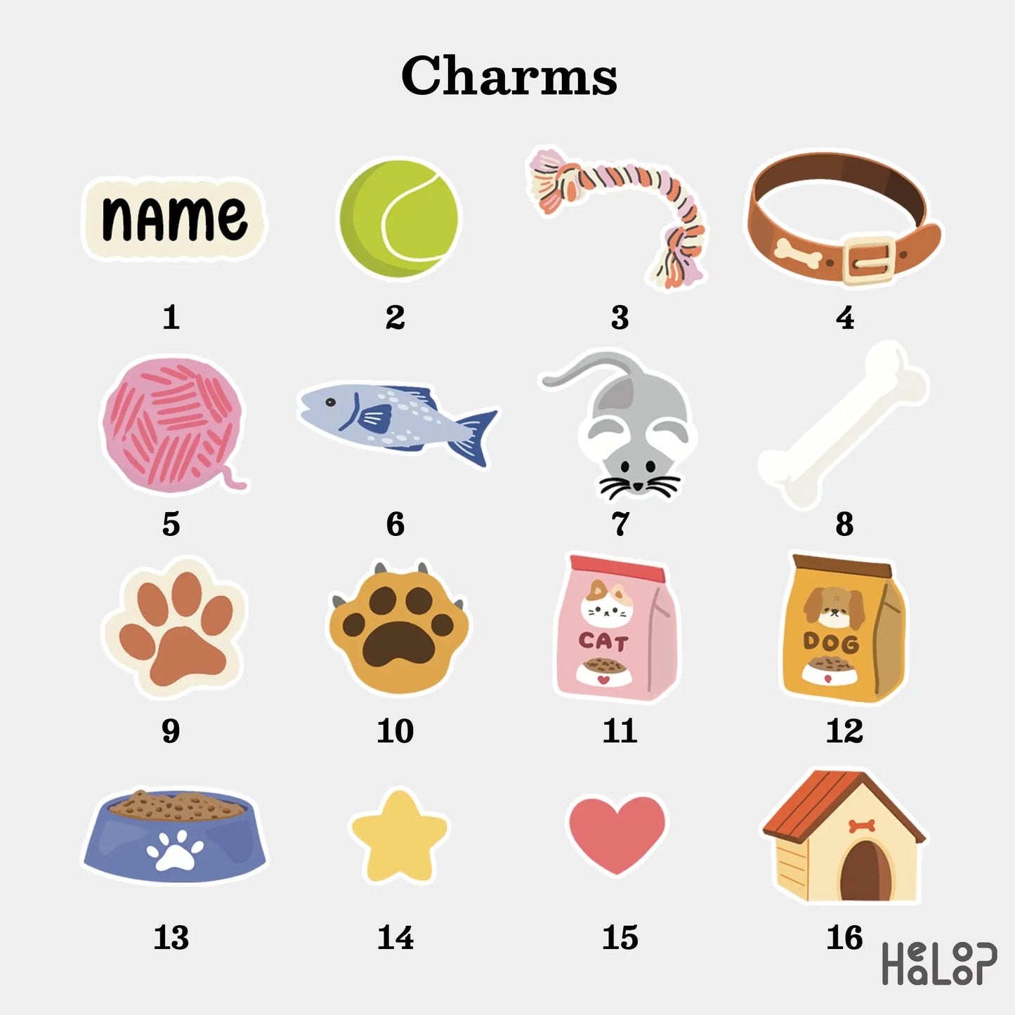 Custom pet shaker badge reel charm options.