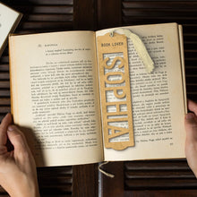 Custom Wooden Name Bookmark Yellow Color