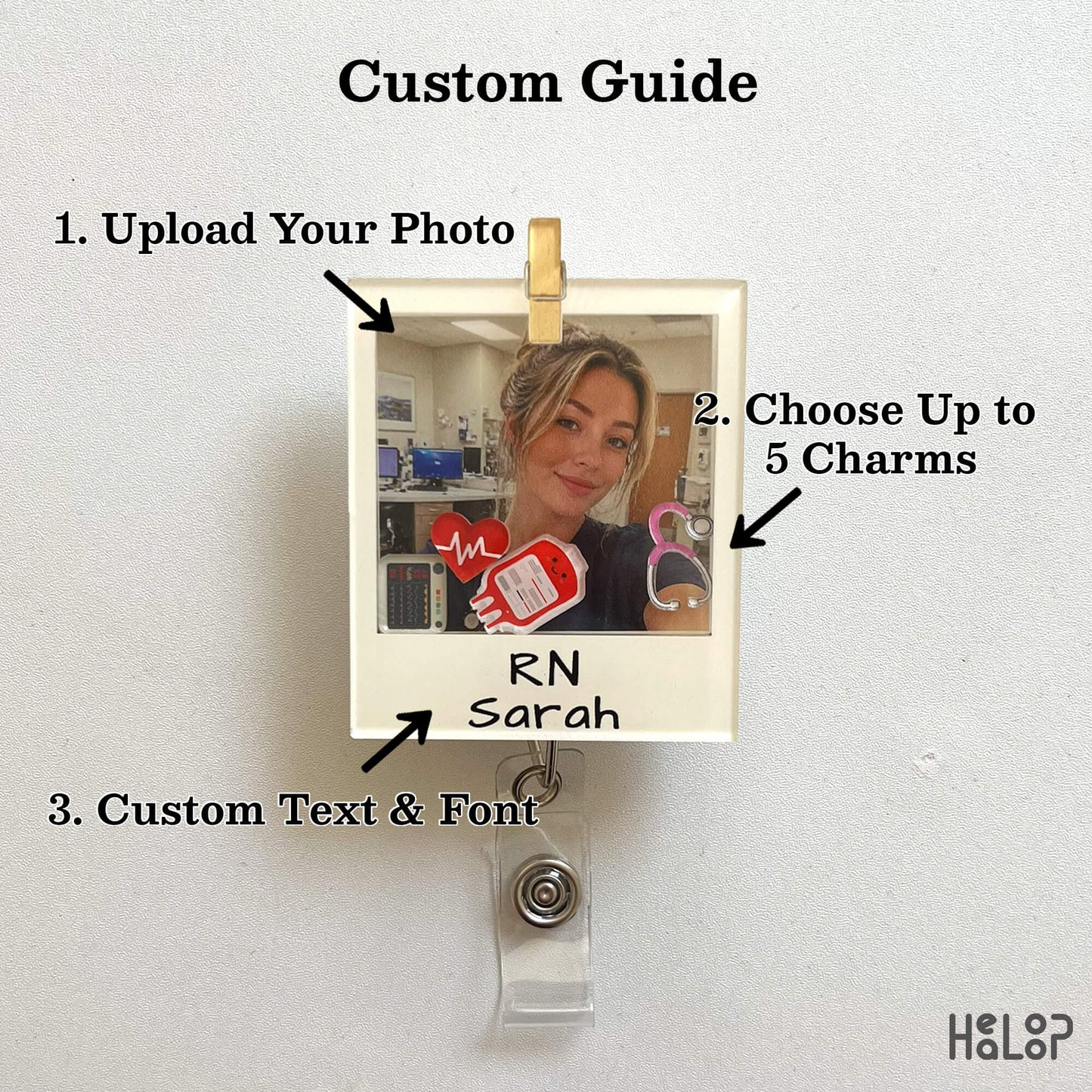 Custom Photo Shaker Badge Reel Custom Guide