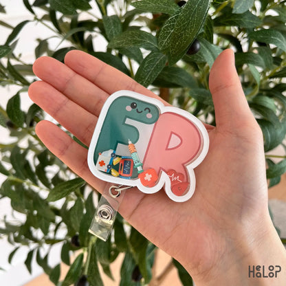 Cute ER shaker badge reel for emergency room nurses