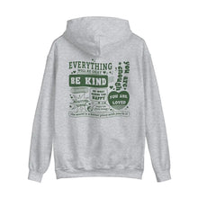 Everything Will Be Okay hoodie in Sport Grey with back print, featuring a minimalist design and a comforting mental health message.