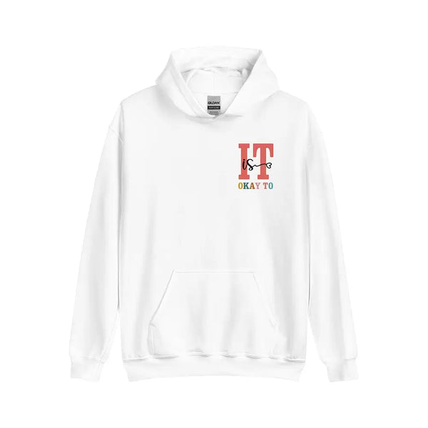 It is okay to hoodie white color front print