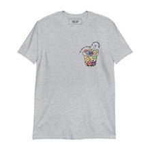 Sport Grey T-shirt showcasing 'It's okay to feel all the feelings' with a cute Boba Tea and emotional tapioca pearl illustration.