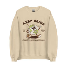 Keep Going sweatshirt in Sand color, a soft and stylish self-care reminder to inspire perseverance and positivity.