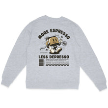 More Espresso, Less Depresso Sweatshirt in Heather Grey - Mental Health Positive Sweatshirt