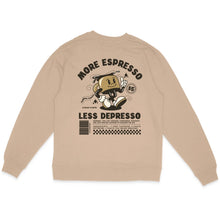 More Espresso, Less Depresso Sweatshirt in Sandstone - Mental Health Positive Sweatshirt