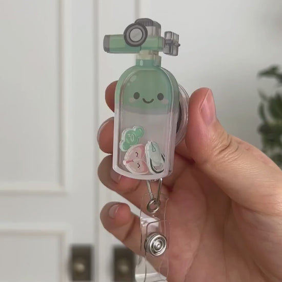 Oxygen tank shaker badge reel video