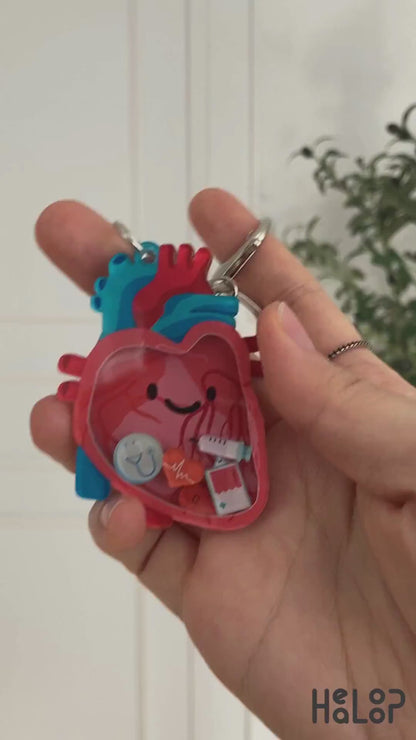 Anatomical Heart Shaker Keychain Video