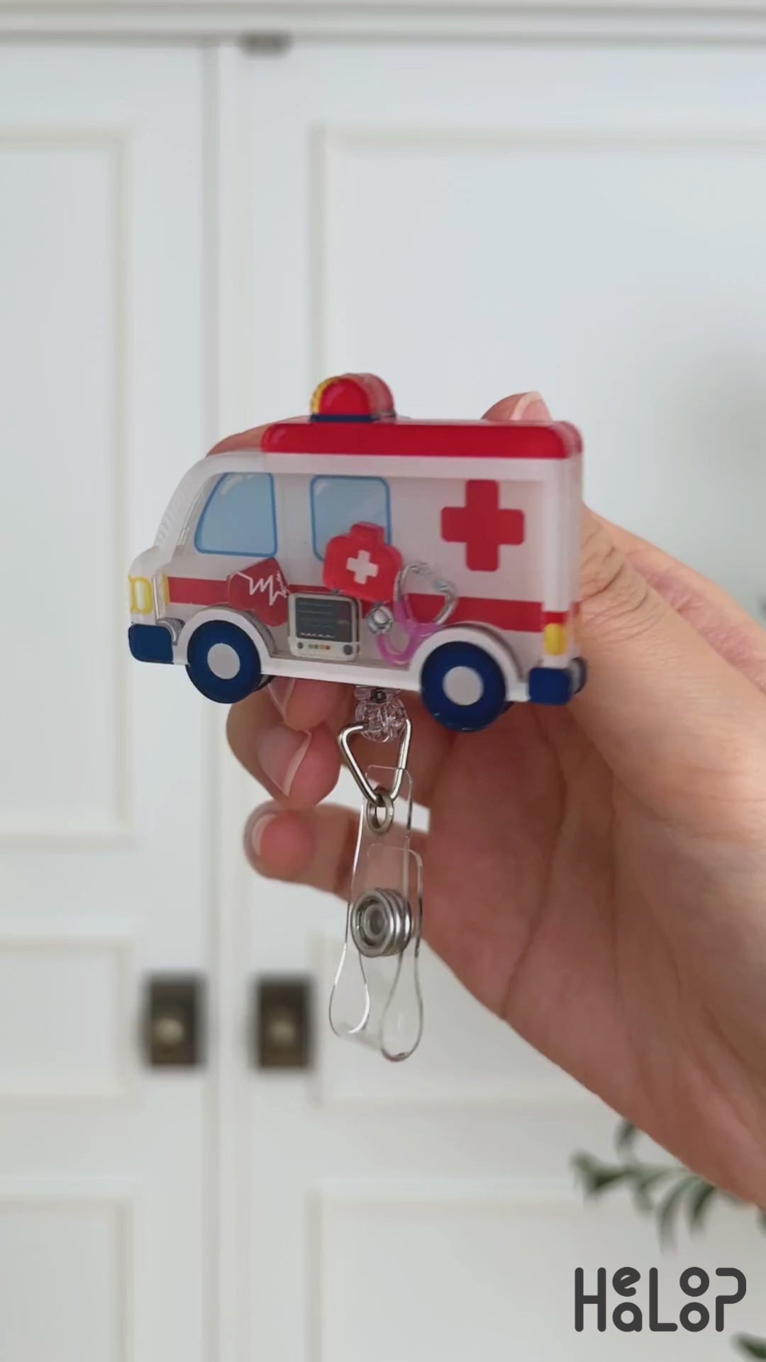 Ambulance shaker badge reel video