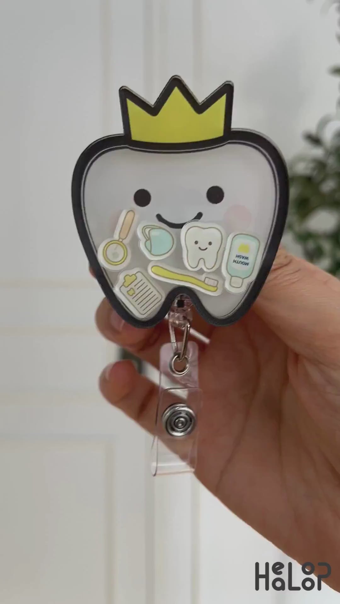 Dental shaker badge reel video