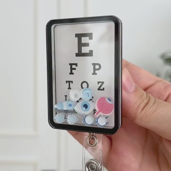 Eye chart shaker badge reel video