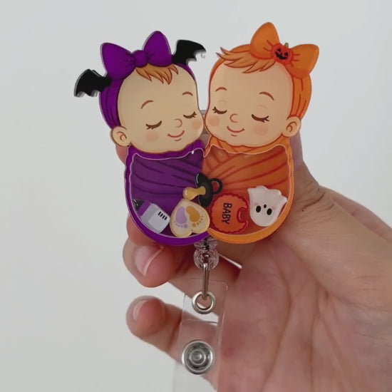 Swaddle baby badge reel set video