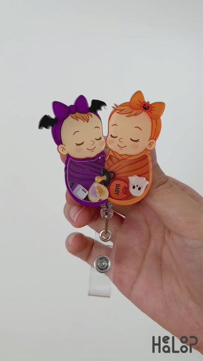 Swaddle baby badge reel set video