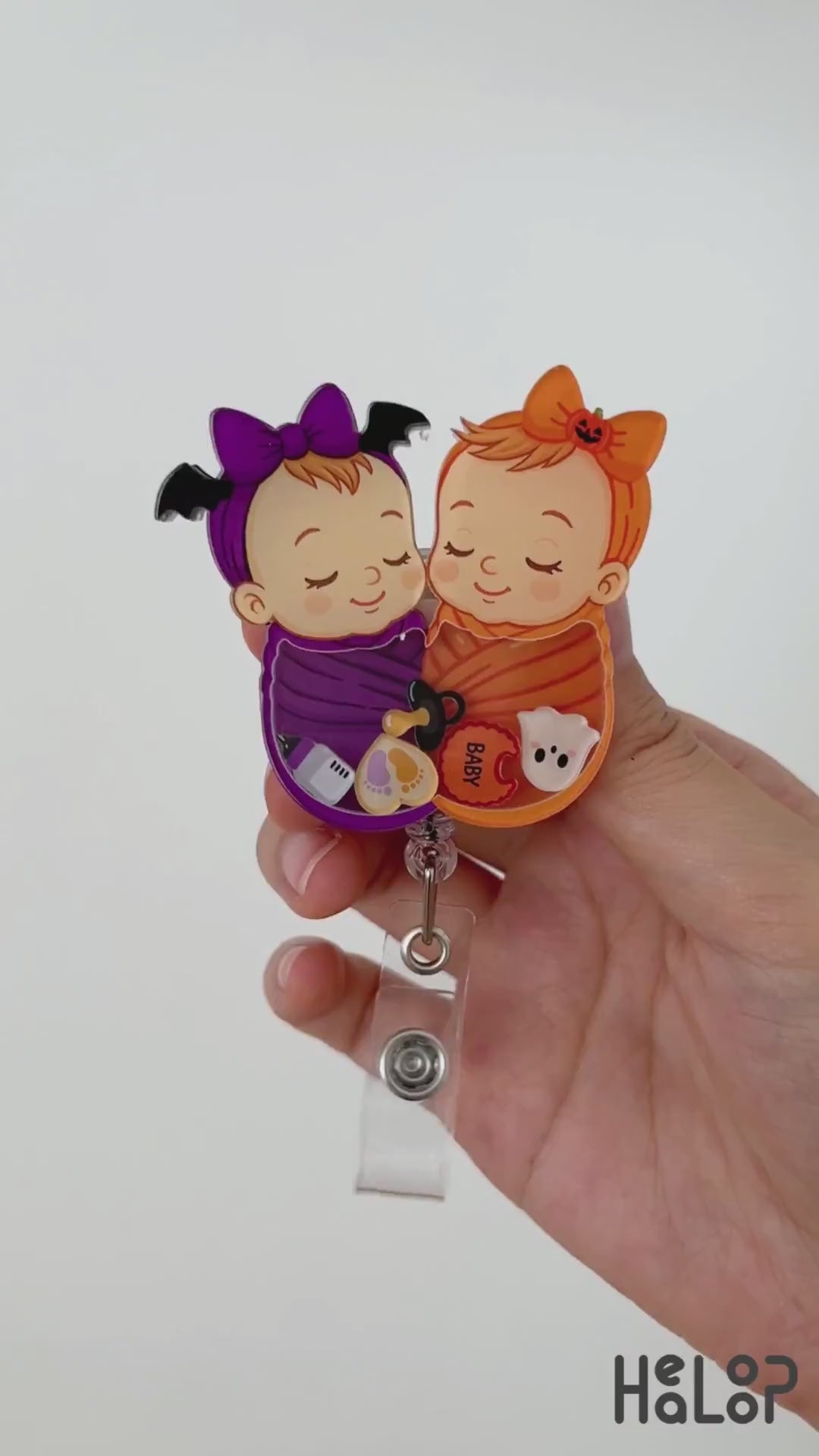 Swaddle baby badge reel set video