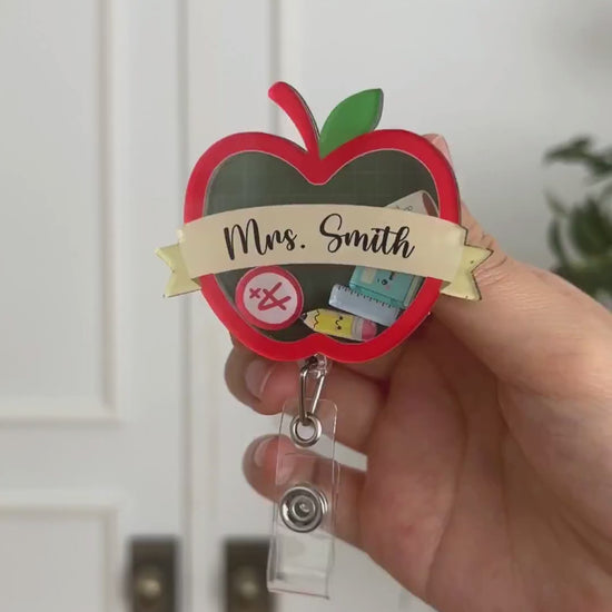 Custom Teacher Apple Shaker Badge Reel Video