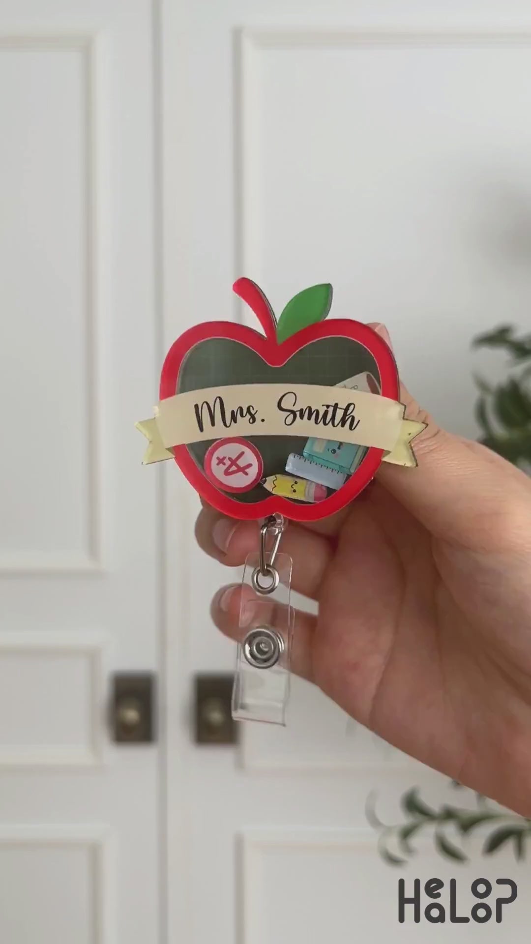 Custom Teacher Apple Shaker Badge Reel Video