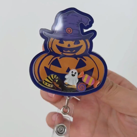 Pumpkin halloween shaker badge reel video