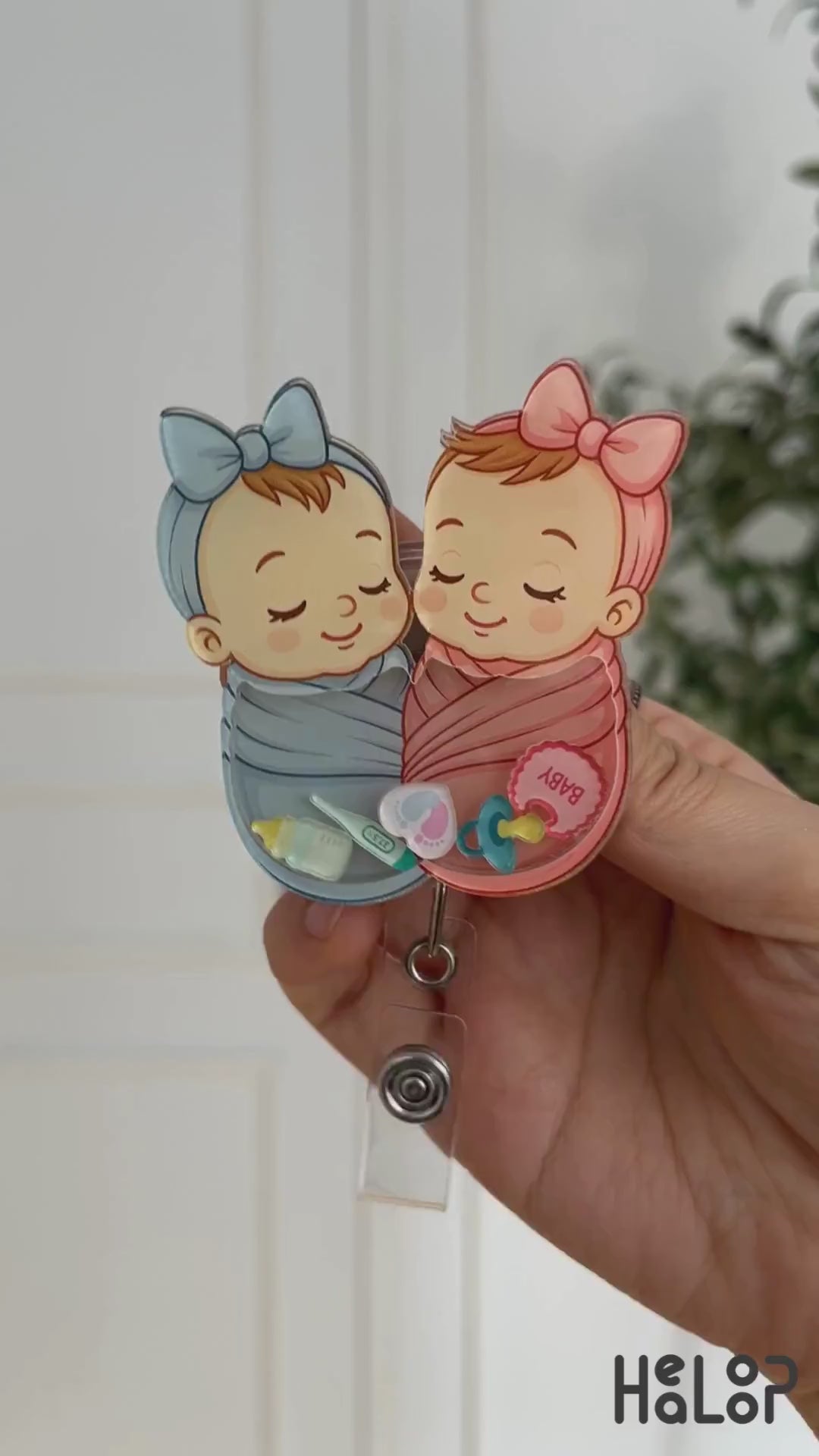 Swaddle Baby Shaker Badge Reel Video
