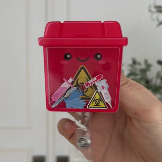 Sharps Container Shaker Badge Reel Video