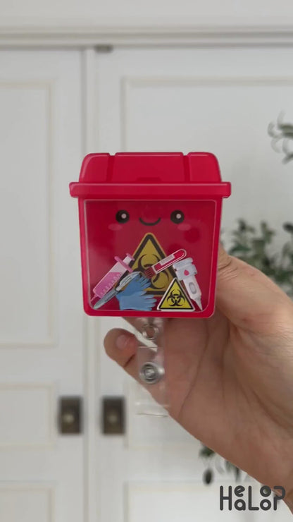 Sharps Container Shaker Badge Reel Video