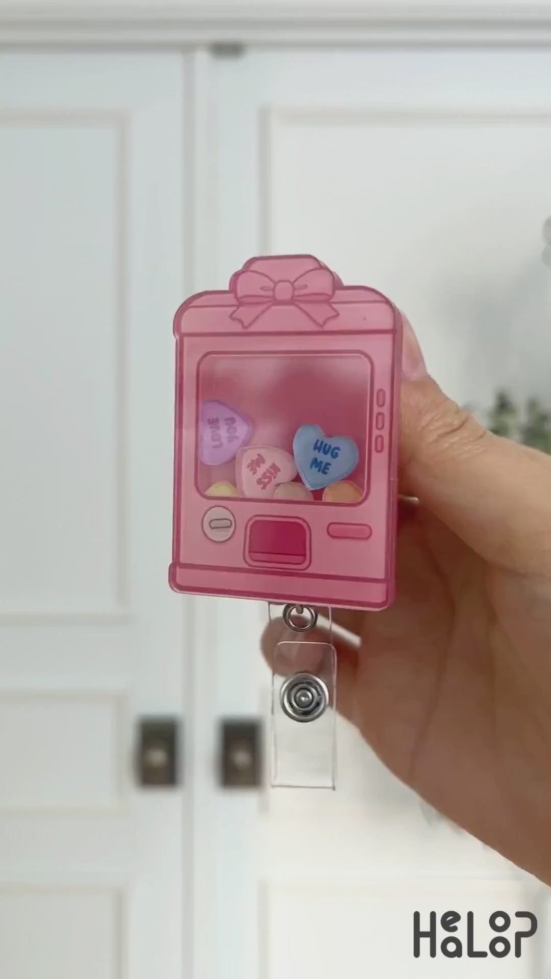 Sweethearts Candy Vending Machine Shaker Badge Reel Video