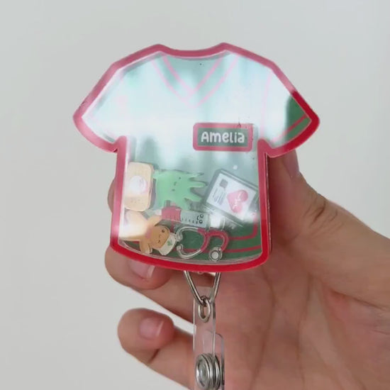 Custom nurse shaker badge reel christmas video