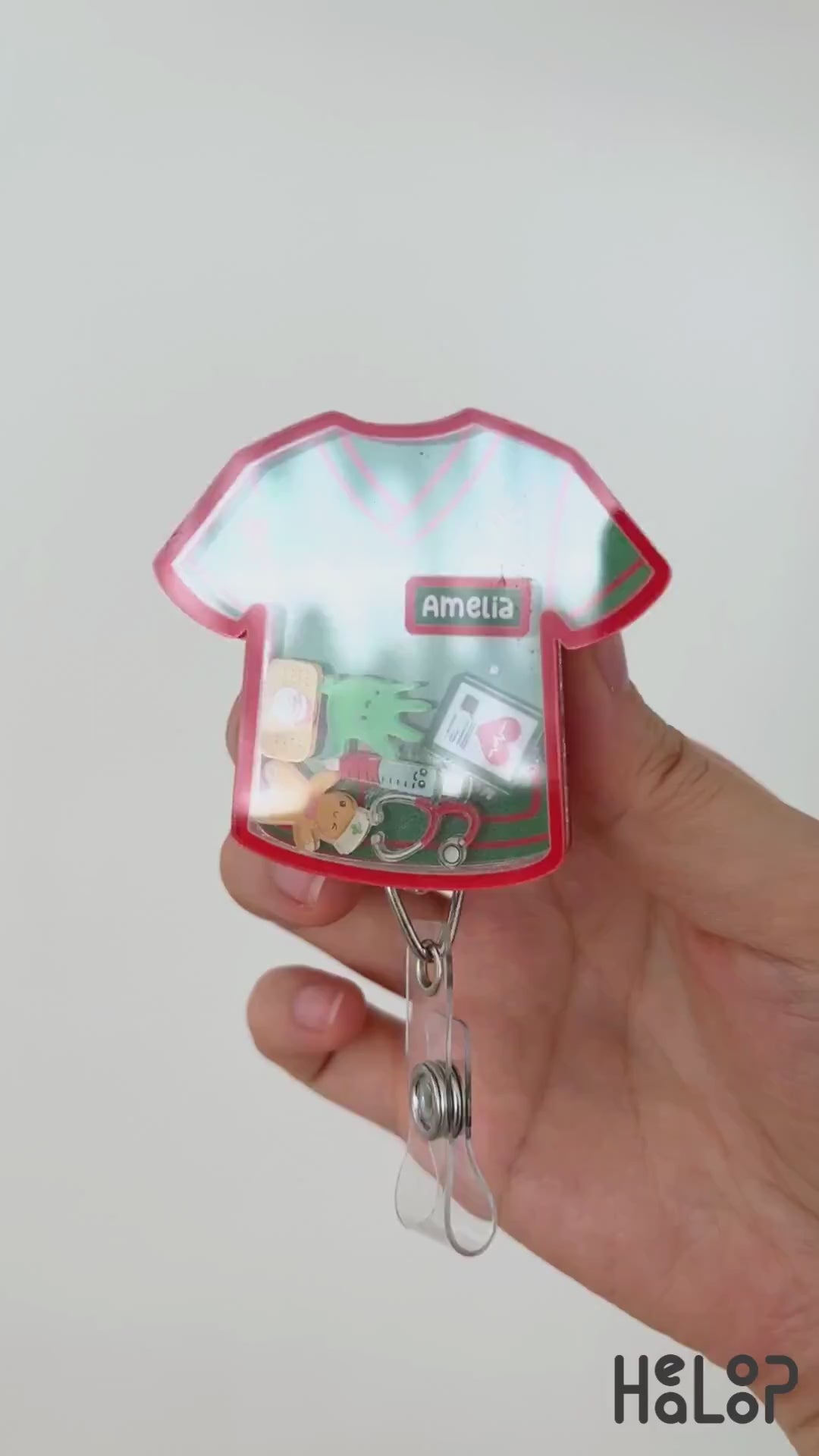 Custom nurse shaker badge reel christmas video