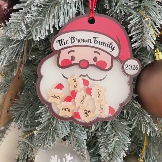 Personalized Family Santa Shaker Ornament Video
