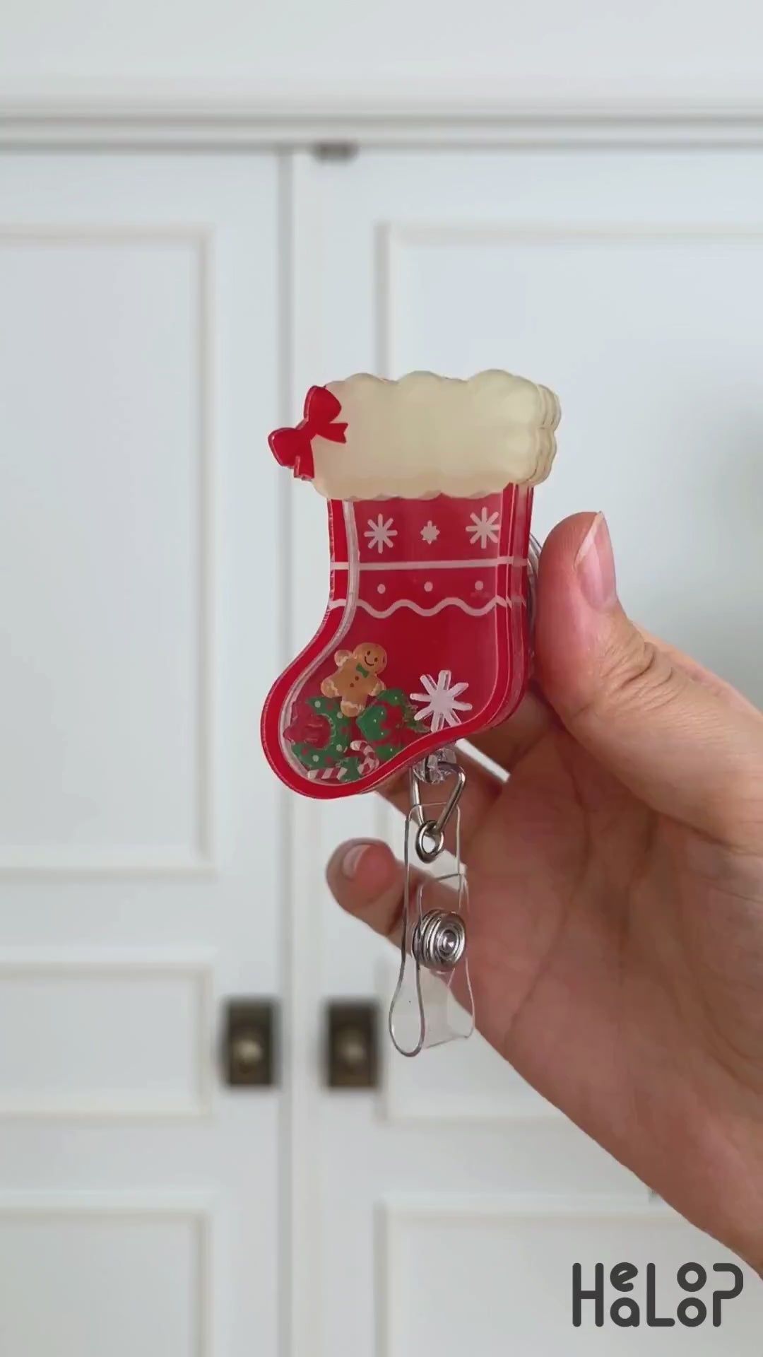 Christmas stocking badge reel video