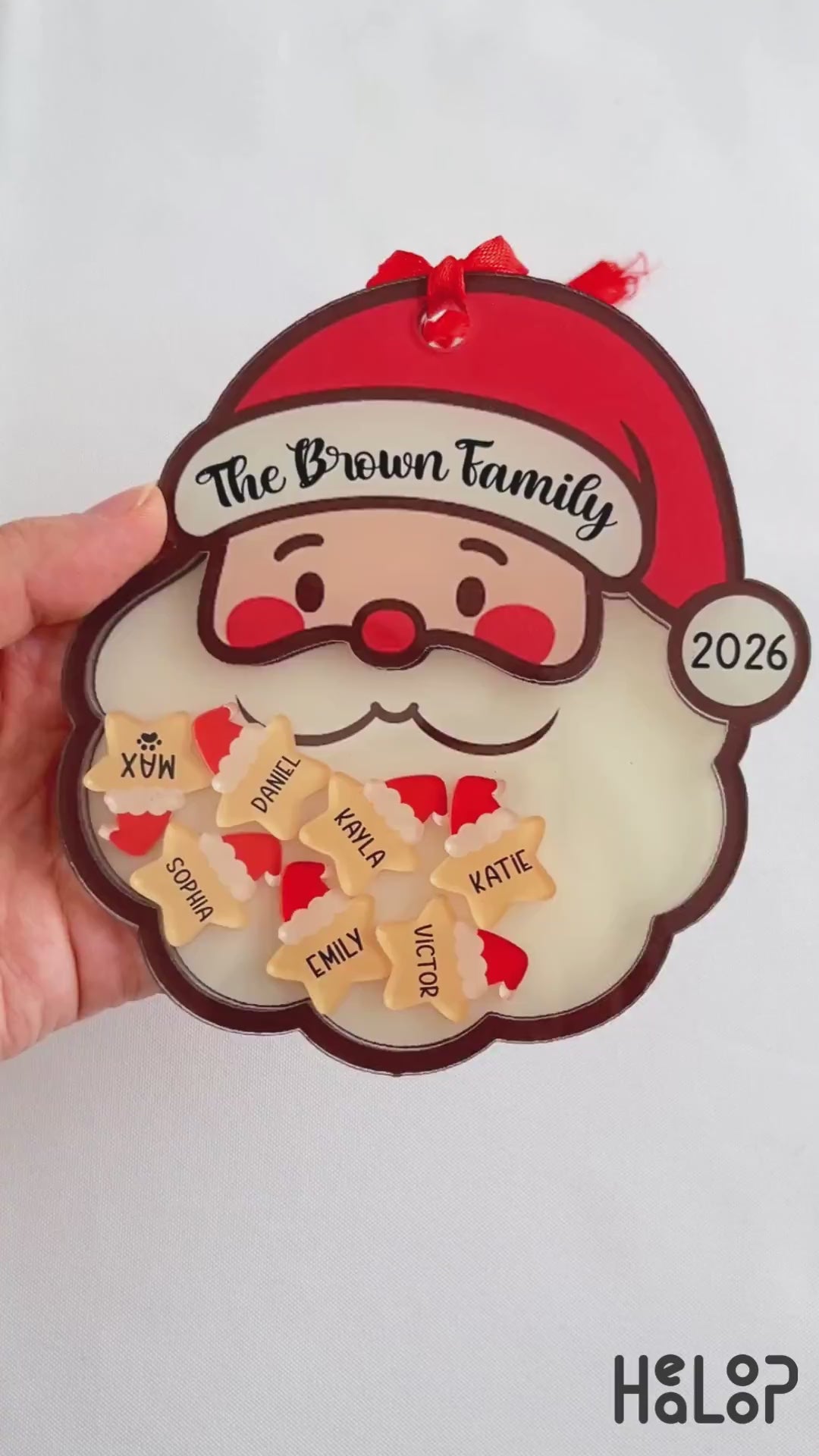 Custom Family Christmas Shaker Ornament
