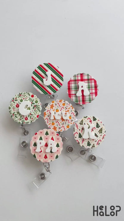 Custom Initial Christmas Pattern Badge Reel Video