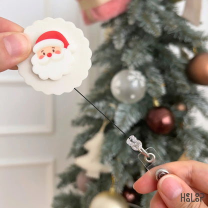 Santa Christmas badge reel with retractable ID holder